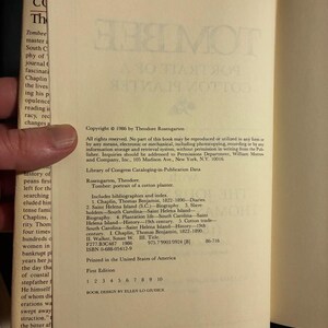 Tombee: Portrait of a Cotton Planter by Theodore Rosengarten 1986 First Edition First Printing Near Fine/Very Good Hardcover image 3