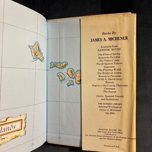 Hawái por James A. Michener 1959 Primera edición Reimpresión posterior Muy buen estado/Buen estado imagen 6