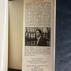 La vita e i tempi di Grigorii Rasputin di Alex de Jonge, prima edizione del 1982, condizioni quasi perfette/ottime, copertina rigida. immagine 5