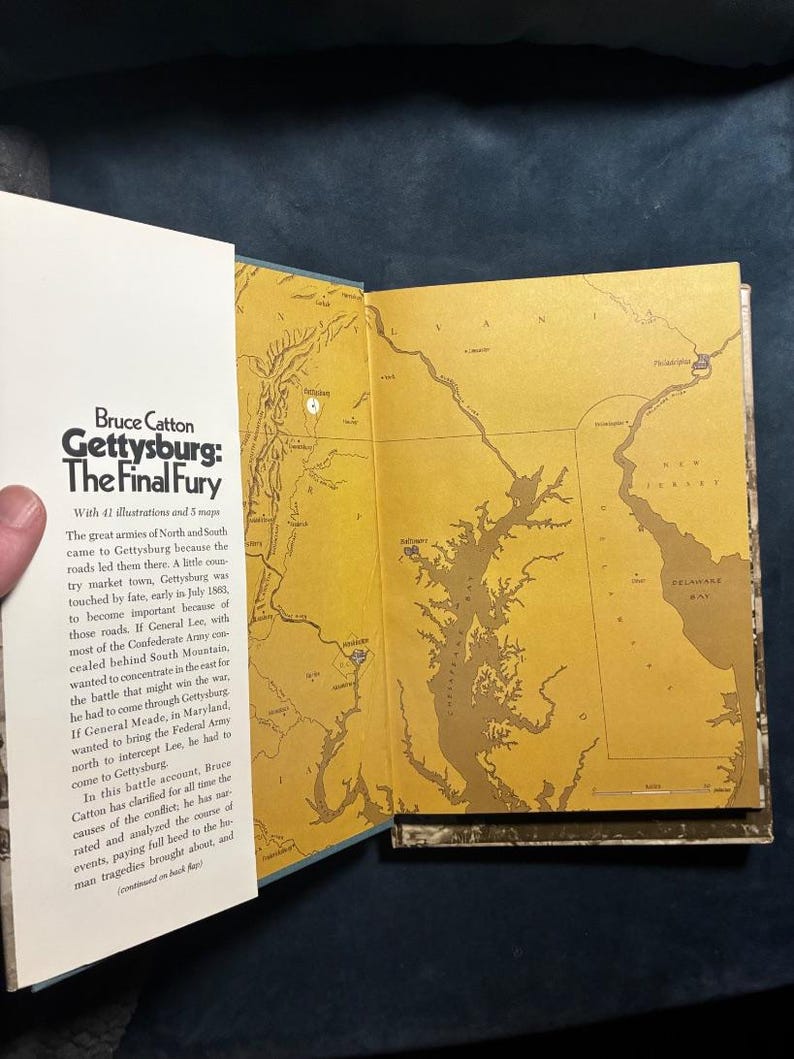 Gettysburg: La furia final de Bruce Catton, 1974, primera edición, tercera impresión, casi perfecto/casi perfecto imagen 4