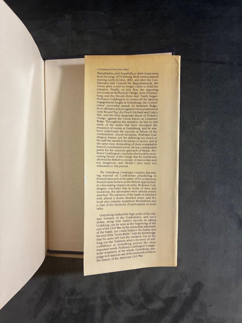 The Gettysburg Campaign: A Study in Command by Edwin B. Coddington 1984 Charles Scribner's Sons Edition First Printing Hardcover image 3