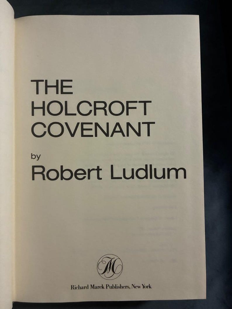 The Holcroft Covenant by Robert Ludlum 1978 First Edition First Printing Near Fine/Very Good Hardcover image 5