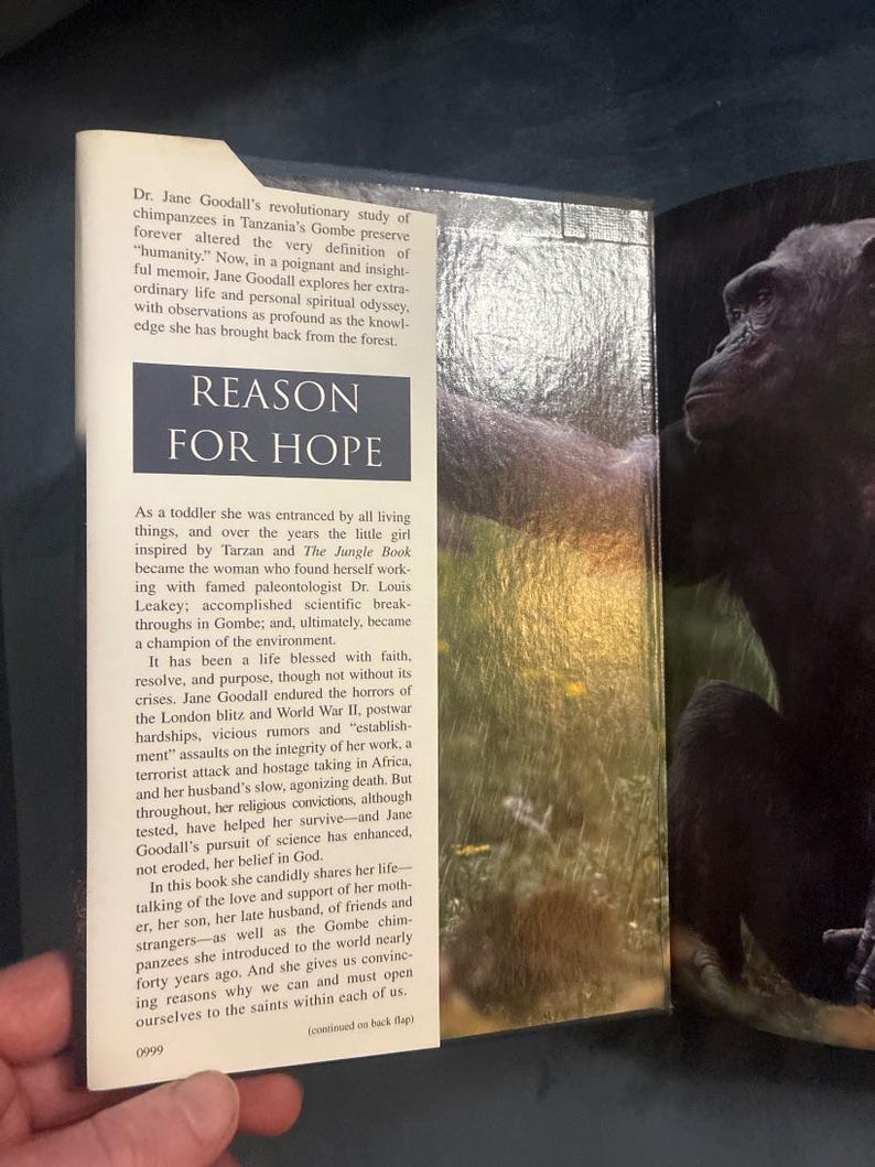 Jane Goodall Reason for Hope: Spiritual Journey First Edition Hardcover image 3