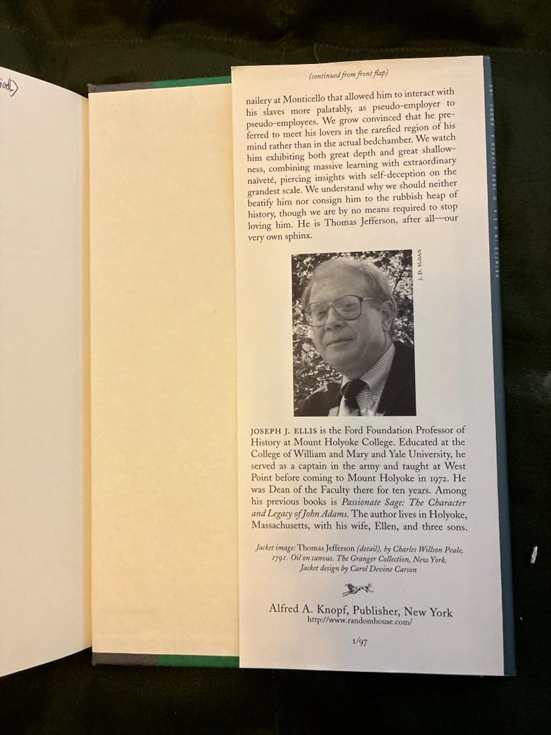 American Sphinx: Thomas Jefferson Character Study by Joseph J. Ellis (First Edition) image 6