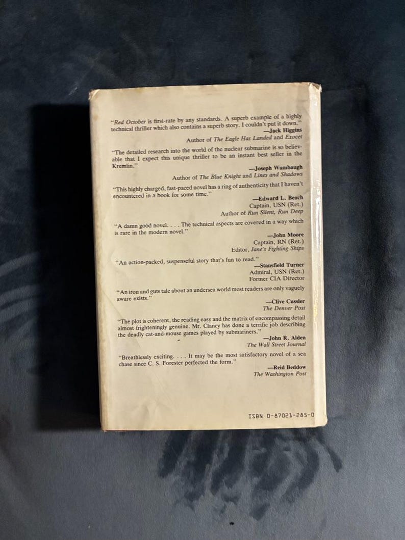 The Hunt for Red October by Tom Clancy 1984 First Edition 5th Printing Near Fine/Very Good Hardcover image 6