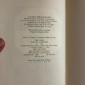 Picture This von Joseph Heller, 1988, Erstausgabe, erster Druck, sehr guter bis nahezu neuwertiger Zustand, Hardcover. Bild 3