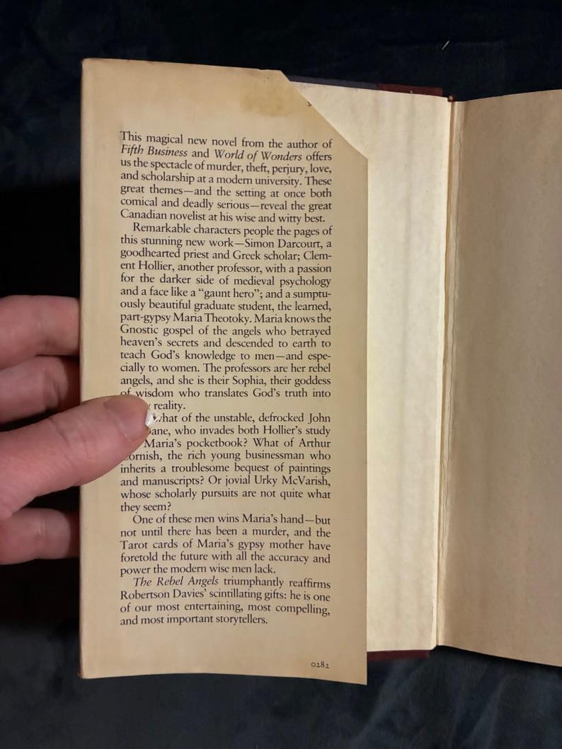 Os Anjos Rebeldes, de Robertson Davies, 1982, Primeira Edição, Segunda Impressão, Quase Perfeito/Bom, Capa Dura imagem 2