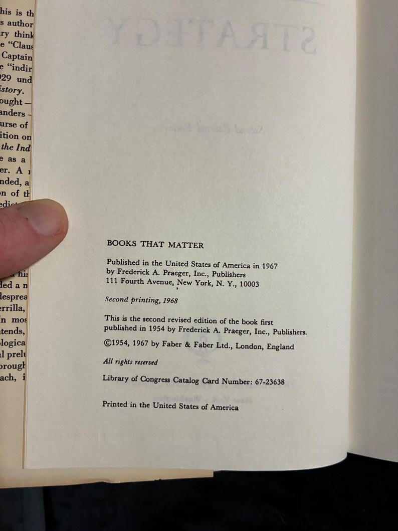 Strategy by B. H. Liddell Hart 1967 Frederick A. Praeger Edition Second Printing VG+/Very Good image 3
