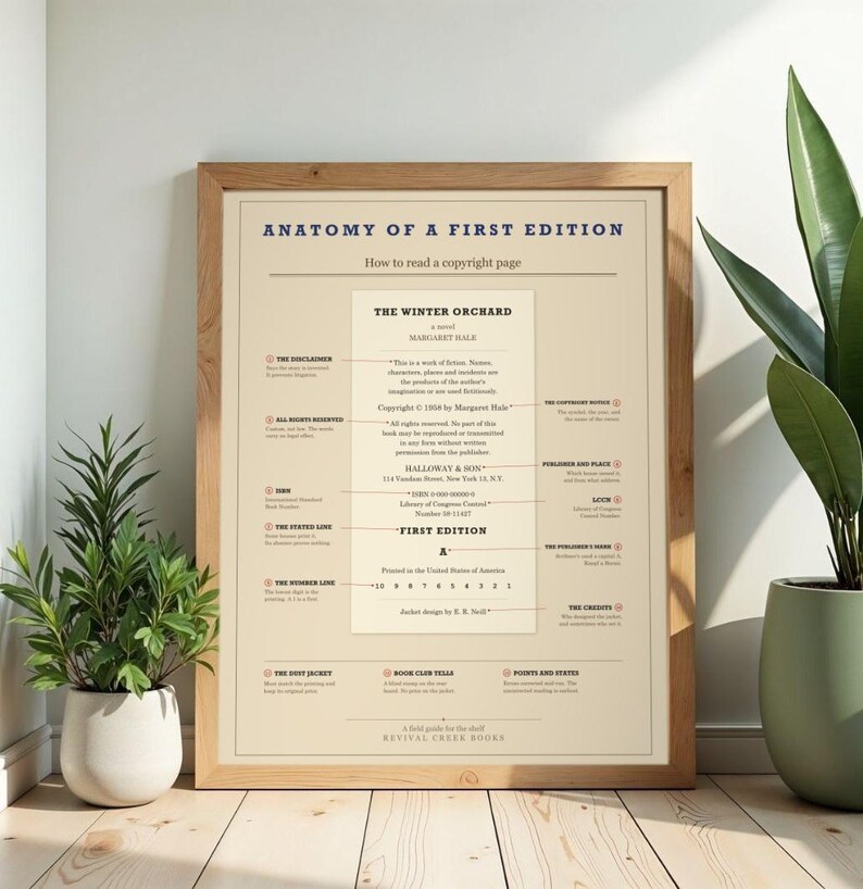 Anatomía de una primera edición - Póster de la página de derechos de autor, regalo para amantes de los libros (descarga digital) imagen 2