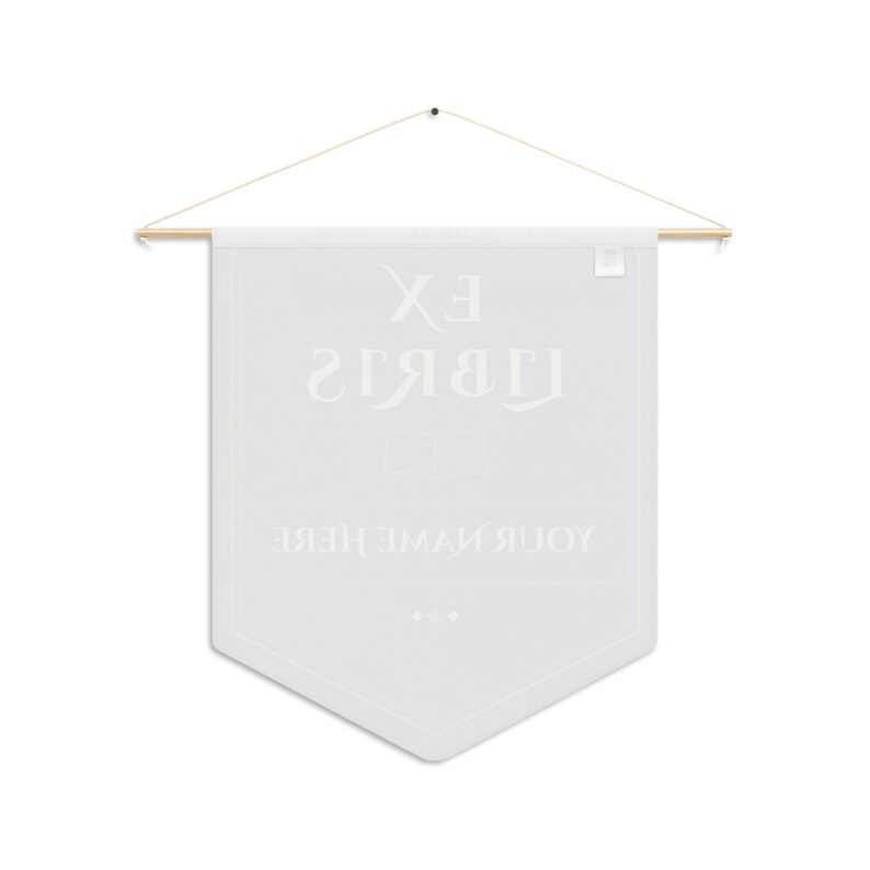 Customizable Bookplate Pennant | Ex Libris Navy Personalized Library Banner image 4