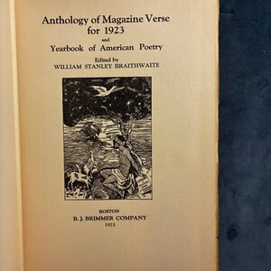 1923 Anthology of Magazine Verse by Braithwaite: First Edition Hardcover image 7