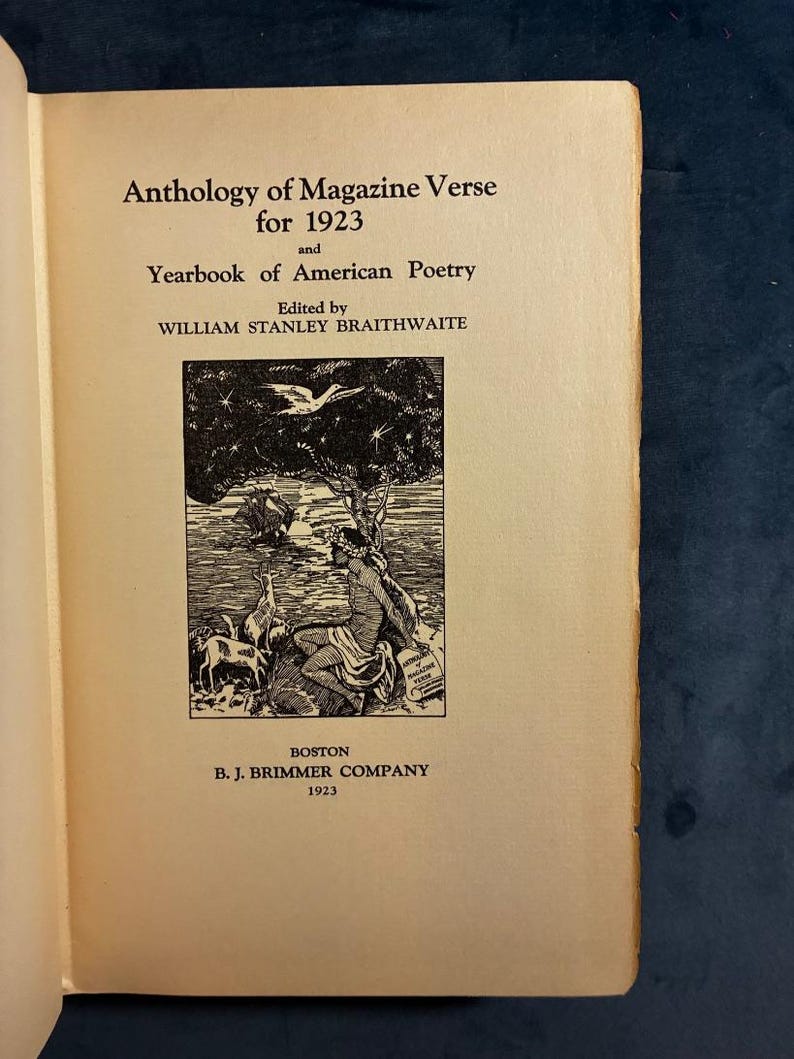 1923 Anthology of Magazine Verse by Braithwaite: First Edition Hardcover image 7