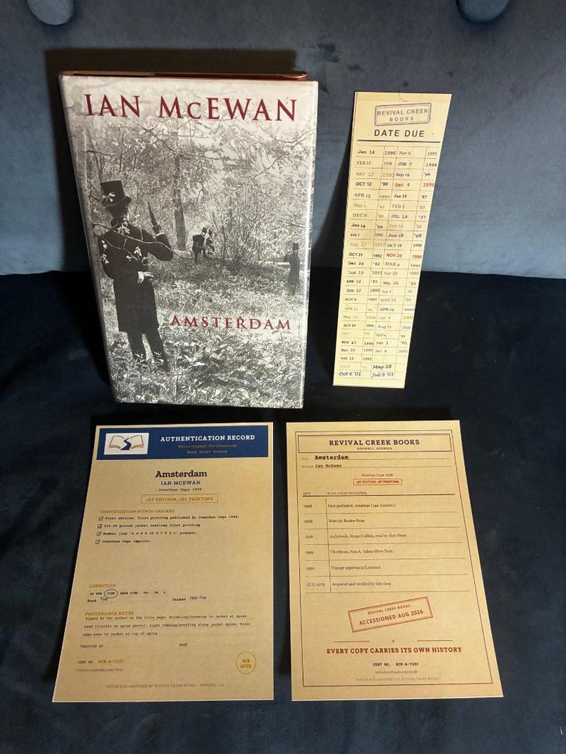 Amsterdam by Ian McEwan Signed 1998 First Edition First Printing Fine/Near Fine image 1