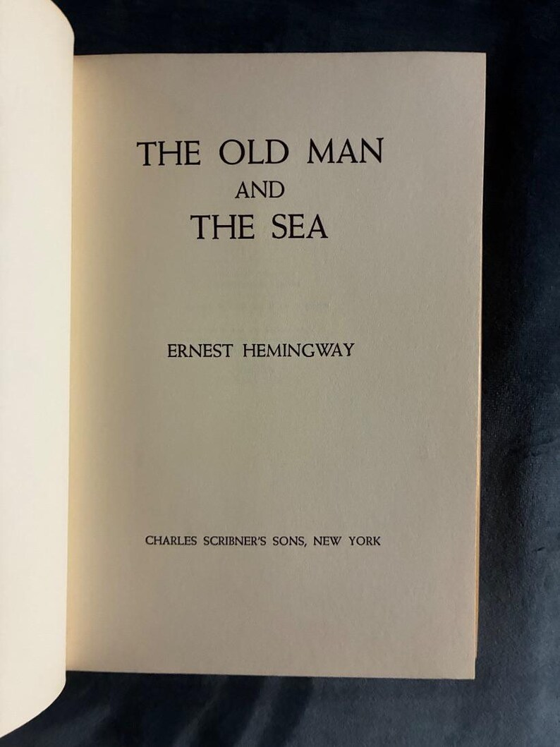 Stary człowiek i morze Ernesta Hemingwaya 1952 Pierwsze wydanie Prawie w dobrym stanie/bardzo dobrym Oprawa twarda zdjęcie 3
