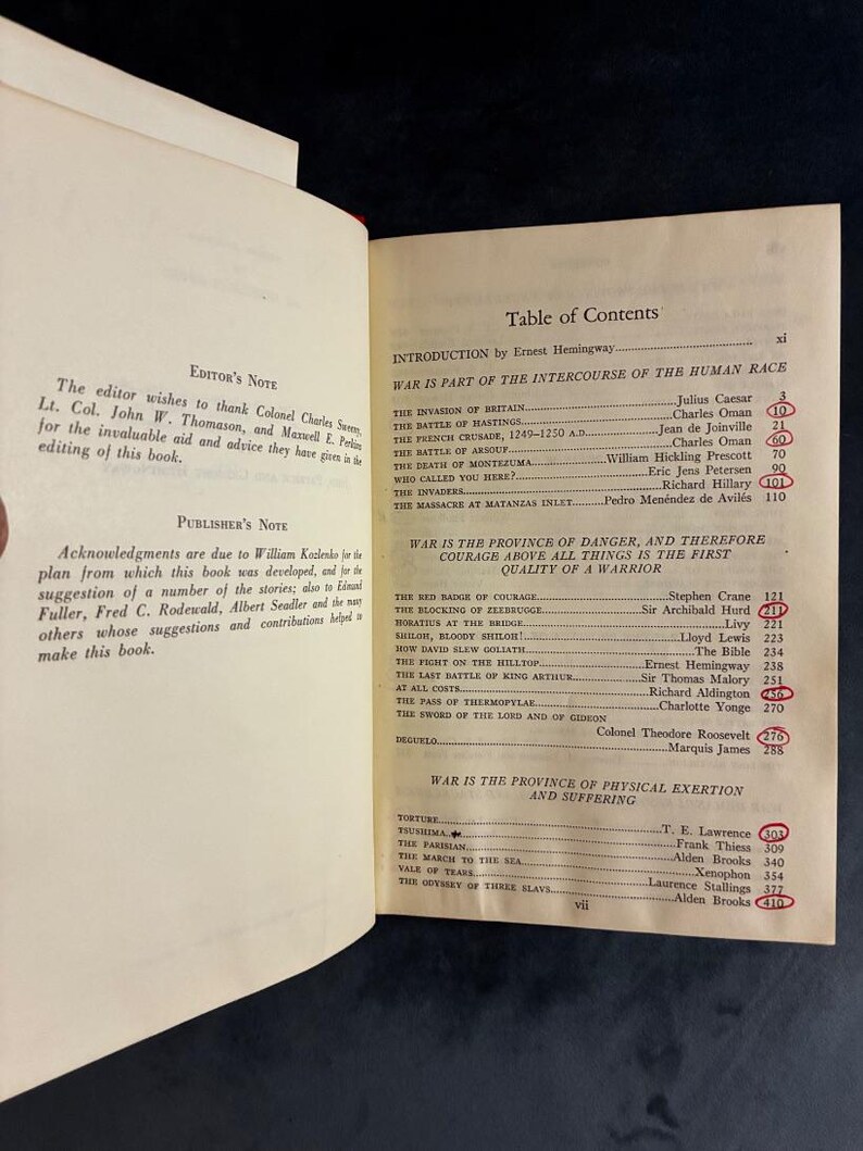Men at War: The Best War Stories of All Time by Ernest Hemingway (editor) 1942 Edition Very Good/Good image 6