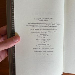 Everyman by Philip Roth First Edition Printing Hardcover (Fine) image 3