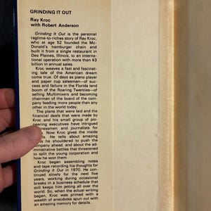 Grinding It Out: The Making of McDonald's by Ray Kroc with Robert Anderson 1977 First Edition First Printing Near Fine/Near Fine image 2