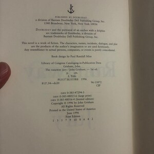 Die Jury von John Grisham, Erstausgabe, erster Druck, nahezu neuwertig (gebunden). Bild 6