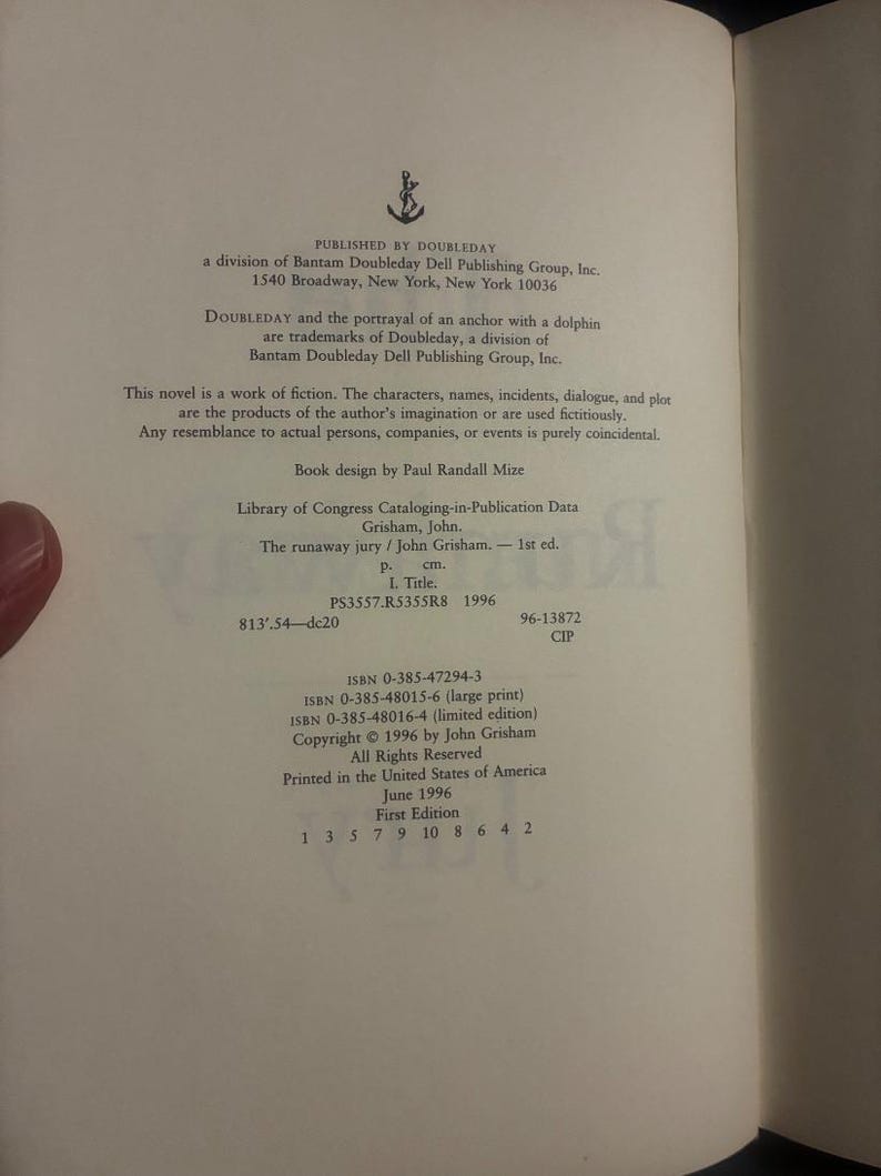 Die Jury von John Grisham, Erstausgabe, erster Druck, nahezu neuwertig (gebunden). Bild 6