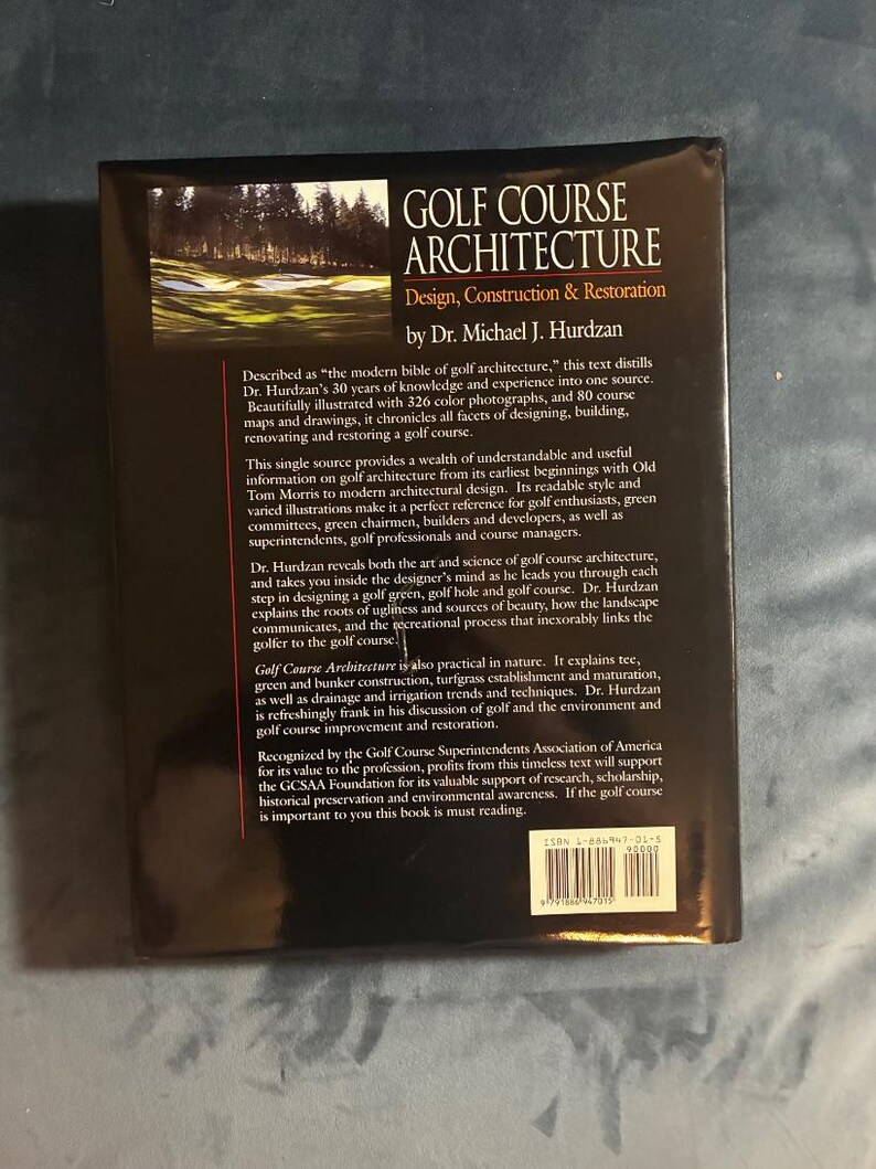 Golf Course Architecture: Design, Construction & Restoration by Dr. Michael J. Hurdzan 1996 First Edition First Printing Fine/Fine image 2