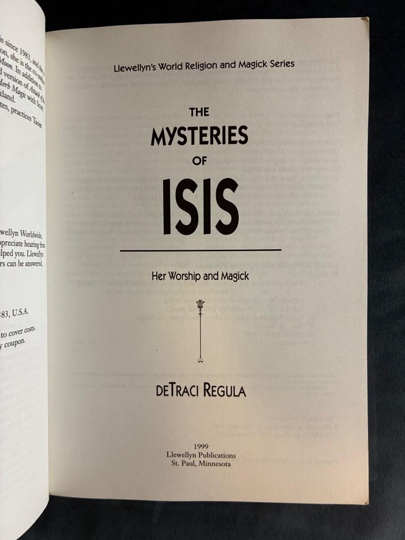 The Mysteries of Isis: Her Worship and Magick by deTraci Regula 1999 First Edition Third Printing Very Good Paperback image 4
