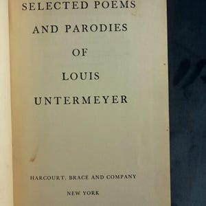 Poemas y parodias selectas de Louis Untermeyer por Louis Untermeyer, 1935. Primera edición. Muy buen estado. Tapa dura. imagen 5
