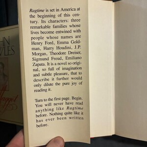 Ragtime av E.L. Doctorow Första upplagan Nästan fin/VG+ Inbunden bild 2