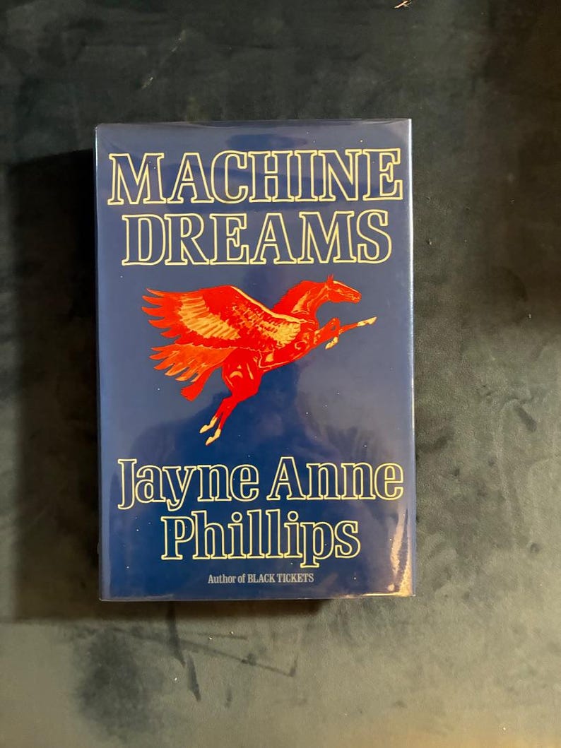 Machine Dreams de Jayne Anne Phillips, signé, première édition, premier tirage, 1984, état excellent/quasi excellent, couverture rigide image 1