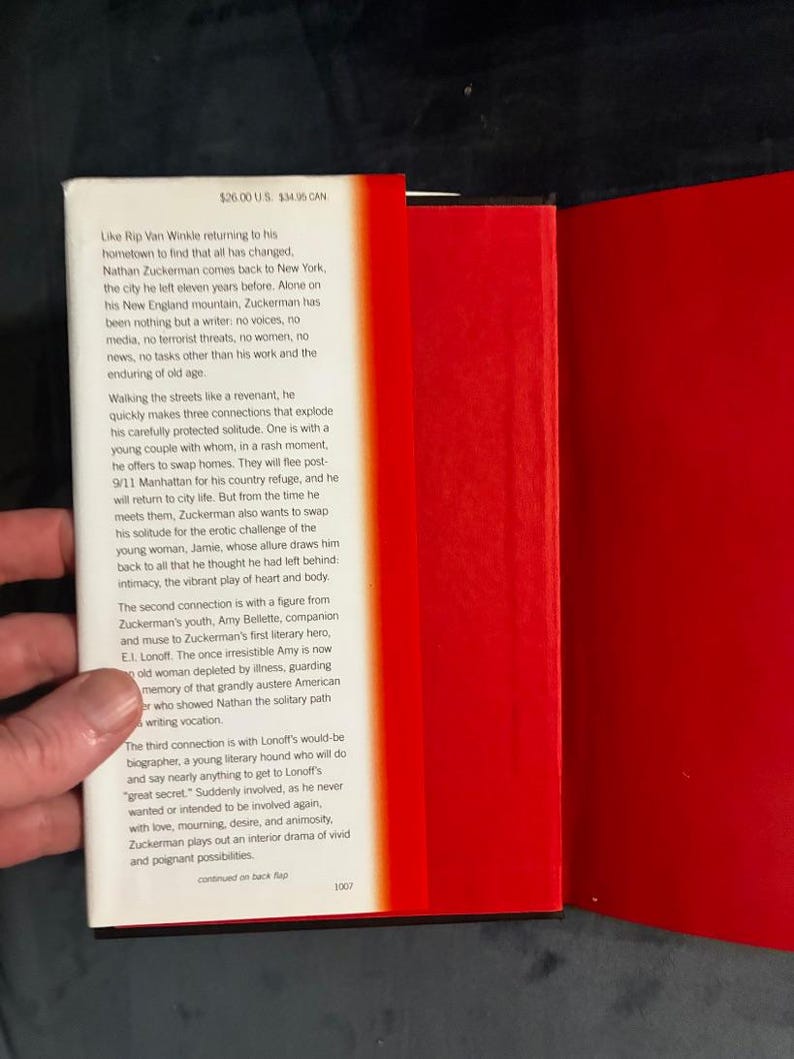 Exit Ghost by Philip Roth 2007 First Edition First Printing Fine/Near Fine image 3