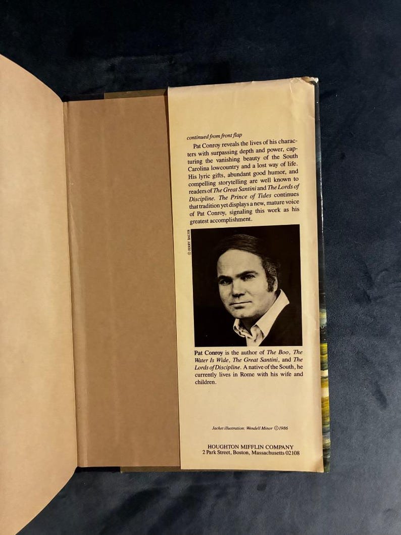 The Prince of Tides by Pat Conroy 1986 First Edition First Printing Near Fine/Very Good image 5