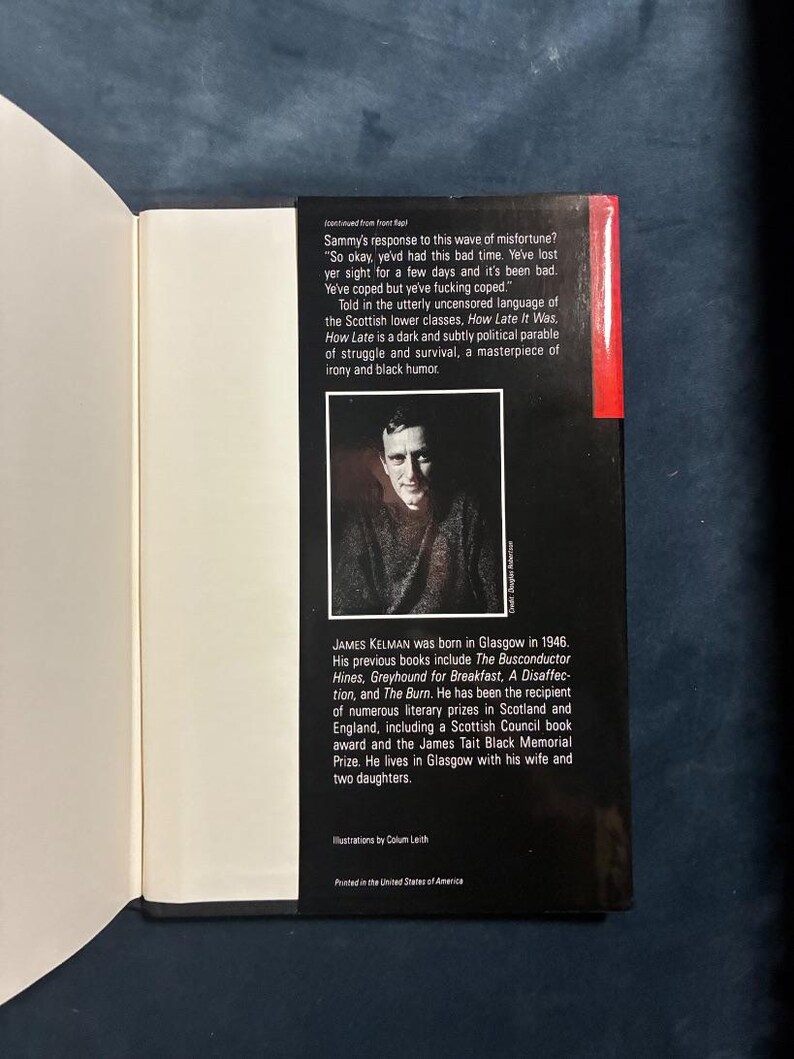 How late it was, how late by James Kelman 1995 First Edition First Printing Near Fine/Near Fine Hardcover image 3