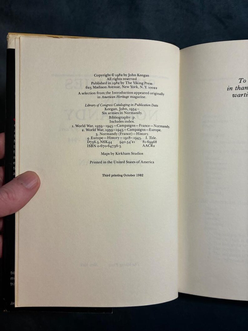 Six Armies in Normandy by John Keegan 1982 First Edition Third Printing Near Fine/Very Good image 3