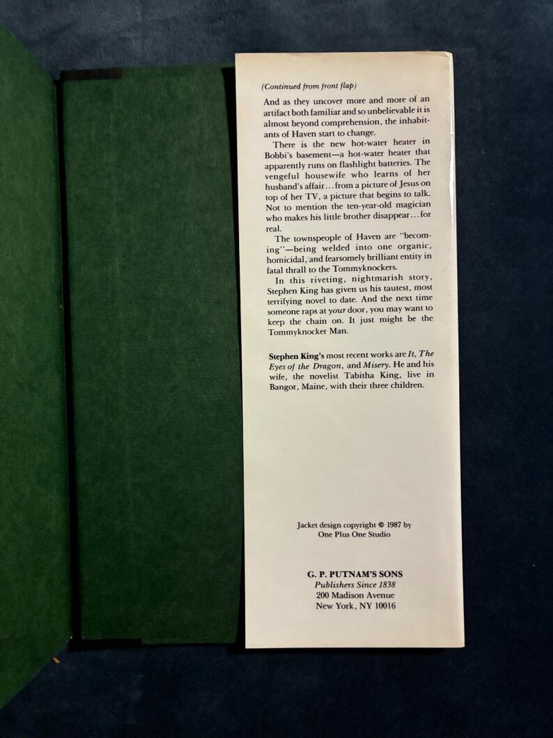 The Tommyknockers by Stephen King 1987 First Edition First Printing Fine/Near Fine image 4