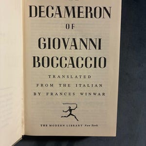 The Decameron of Giovanni Boccaccio by Giovanni Boccaccio (translated by Frances Winwar) 1955 The Modern Library (Random House), New York image 5