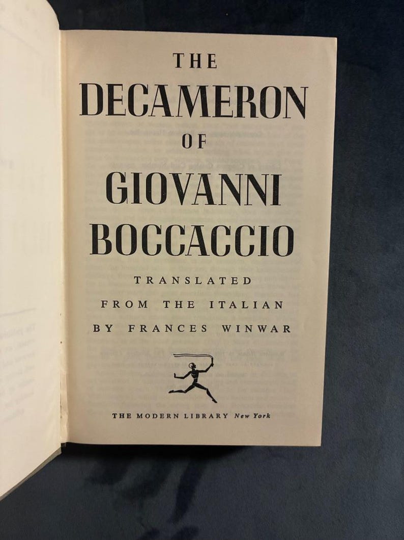 The Decameron of Giovanni Boccaccio by Giovanni Boccaccio (translated by Frances Winwar) 1955 The Modern Library (Random House), New York image 5