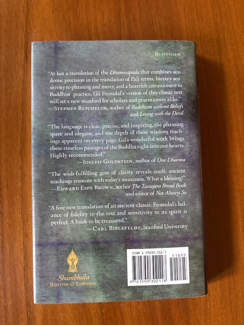The Dhammapada: A New Translation of the Buddhist Classic with Annotations by Gil Fronsdal Near Fine Hardcover image 2
