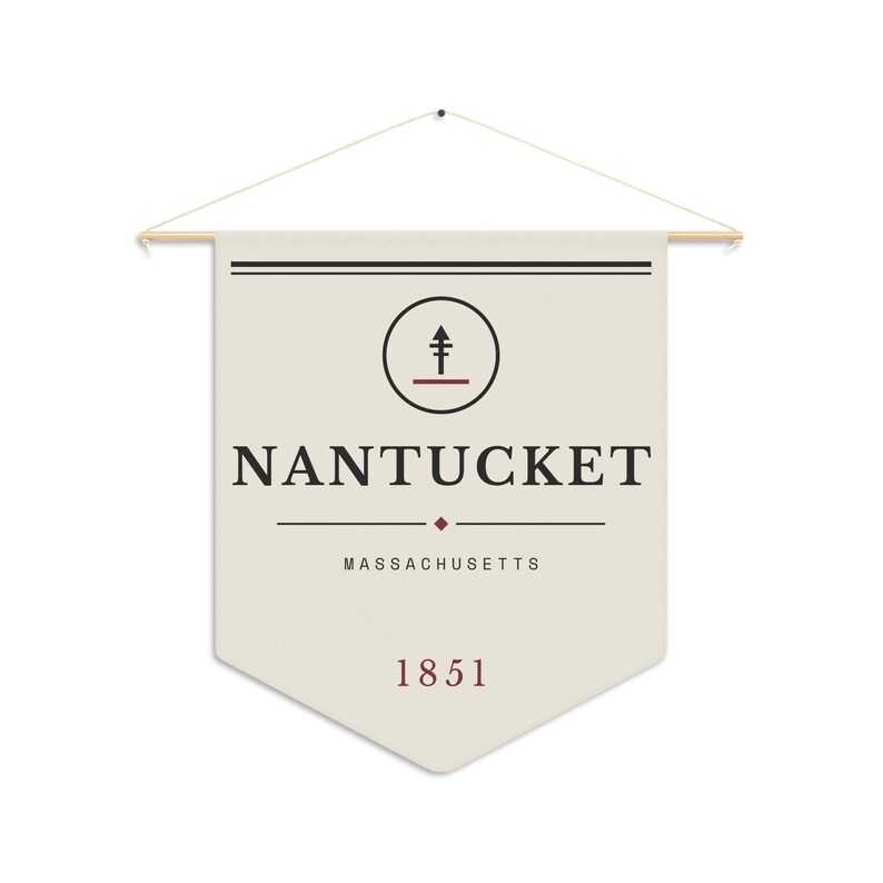 Nantucket Pennant, Literary Wall Art, Moby Dick Print, Coastal Decor image 3
