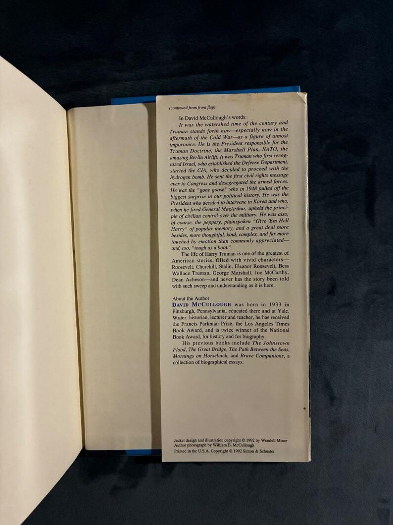 Truman de David McCullough, primera edición, tapa dura, casi perfecto/muy buen estado. imagen 6