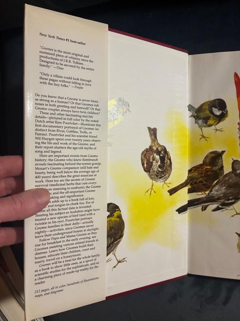Gnomos de Wil Huygen; ilustrado por Rien Poortvliet 1977 Primera edición Reimpresión Casi perfecto/Casi perfecto imagen 2