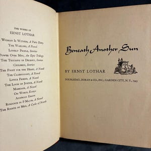 Bajo otro sol, de Ernst Lothar, 1943, Doubleday, edición Doran. Muy buen estado. imagen 4