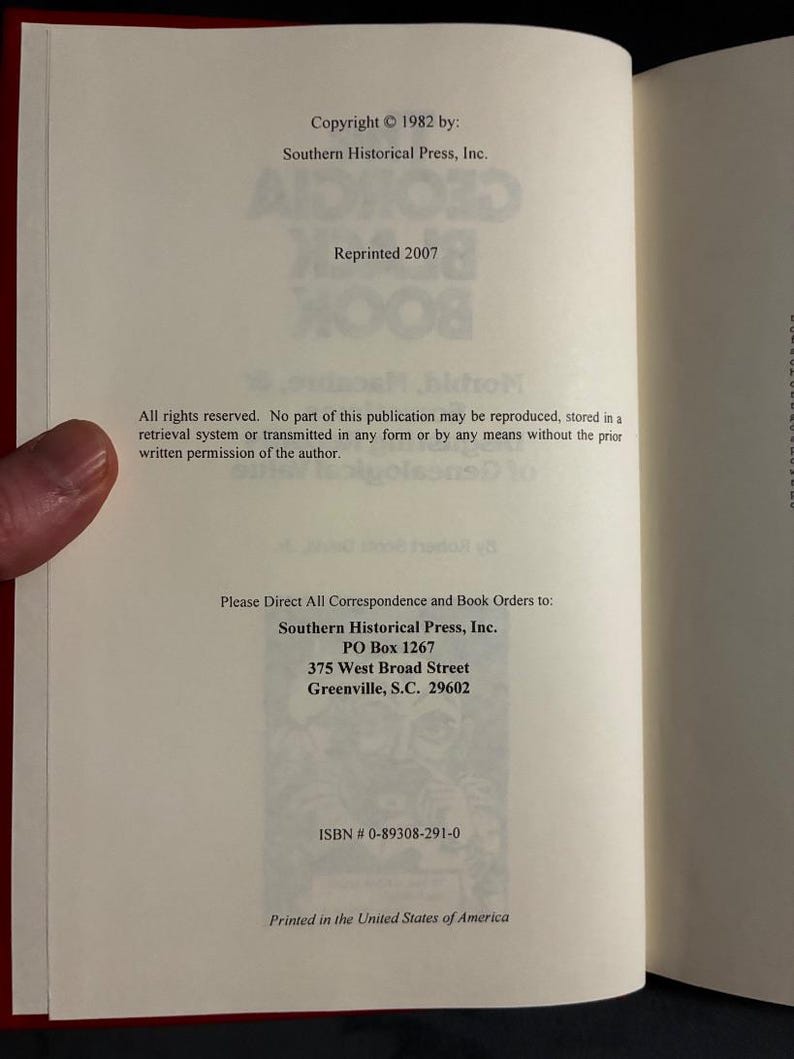 The Georgia Black Book: Morbid, Macabre, & Sometimes Disgusting Records of Genealogical Value by Robert Scott Davis, Jr. 1982 First Edition image 3