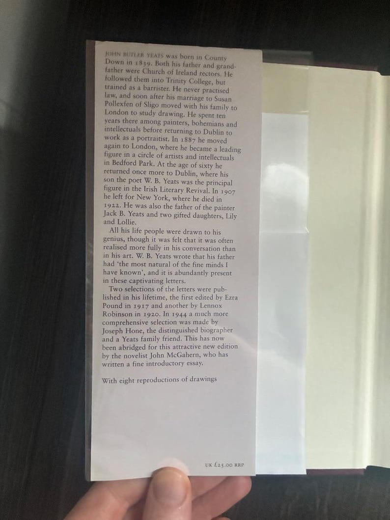 John McGahern Signed and Inscribed - Letters of J.B. Yeats 1st/1st image 6