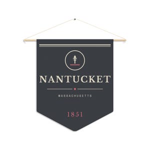 Nantucket Pennant, Literary Wall Art, Moby Dick Print, Coastal Decor image 2