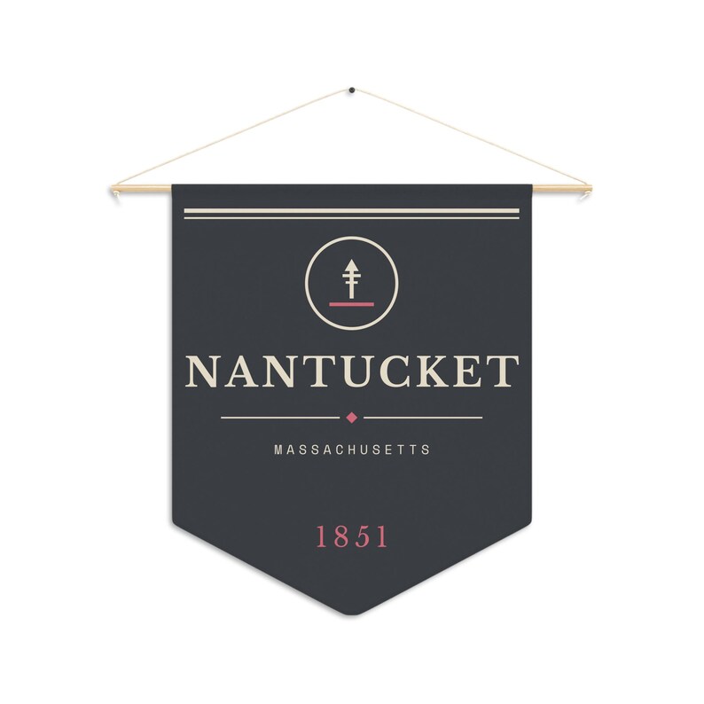 Nantucket Pennant, Literary Wall Art, Moby Dick Print, Coastal Decor image 2