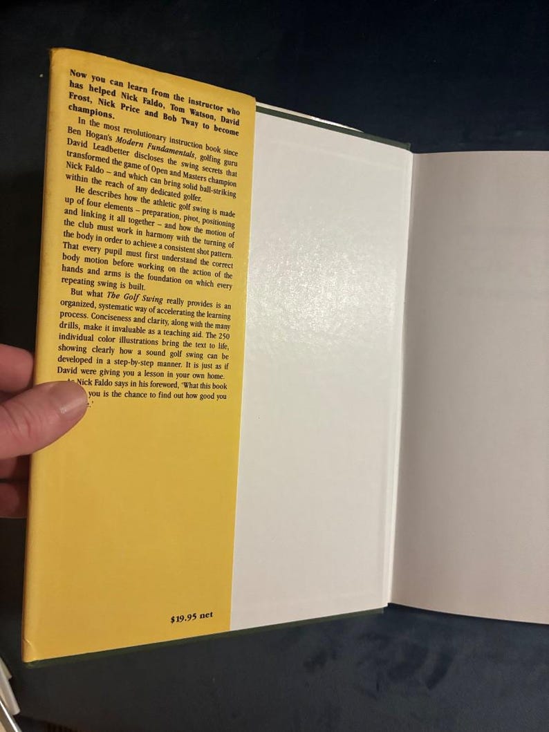 The Golf Swing by David Leadbetter 1990 First Edition Second Printing Near Fine/VG+ Hardcover image 2
