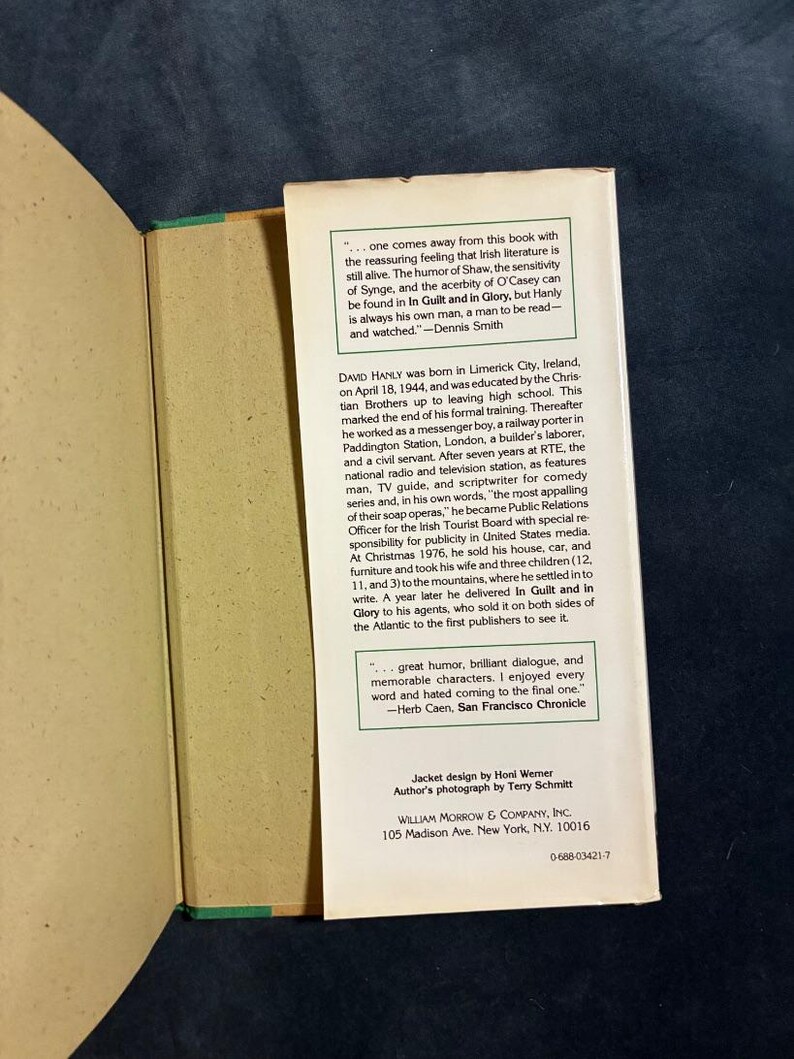 In Guilt and in Glory by David Hanly 1979 First Edition First Printing Near Fine/Very Good Hardcover image 5