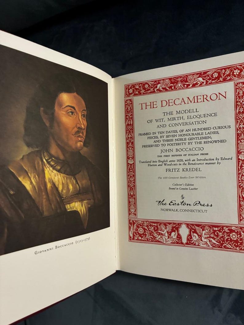 Dekameron Giovanniego Boccaccia Wydanie Easton Press w twardej oprawie zdjęcie 4