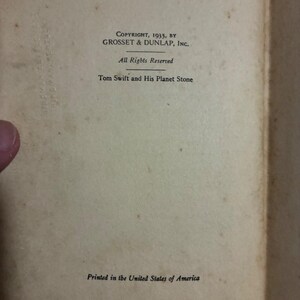 Tom Swift and His Planet Stone Victor Appleton 1935 First Edition First Printing Good Hardcover image 5