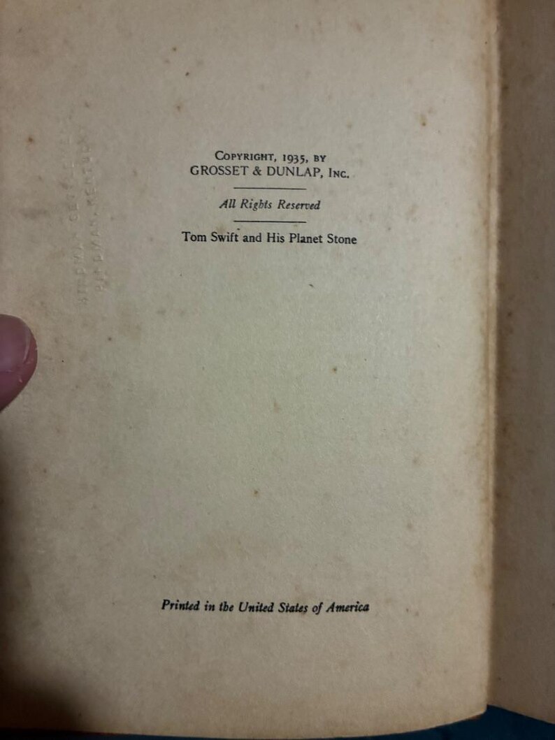 Tom Swift and His Planet Stone Victor Appleton 1935 First Edition First Printing Good Hardcover image 5