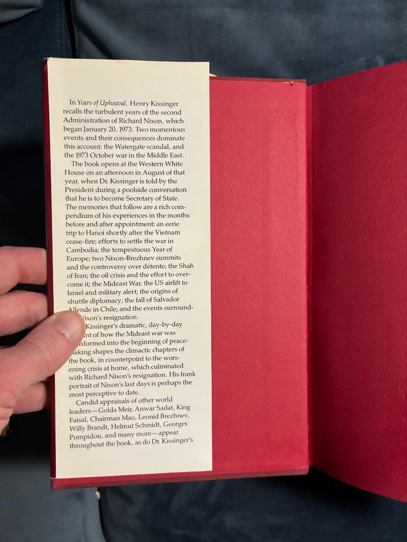 Years of Upheaval by Henry A. Kissinger 1982 Little, Brown Edition Near Fine/Very Good image 2